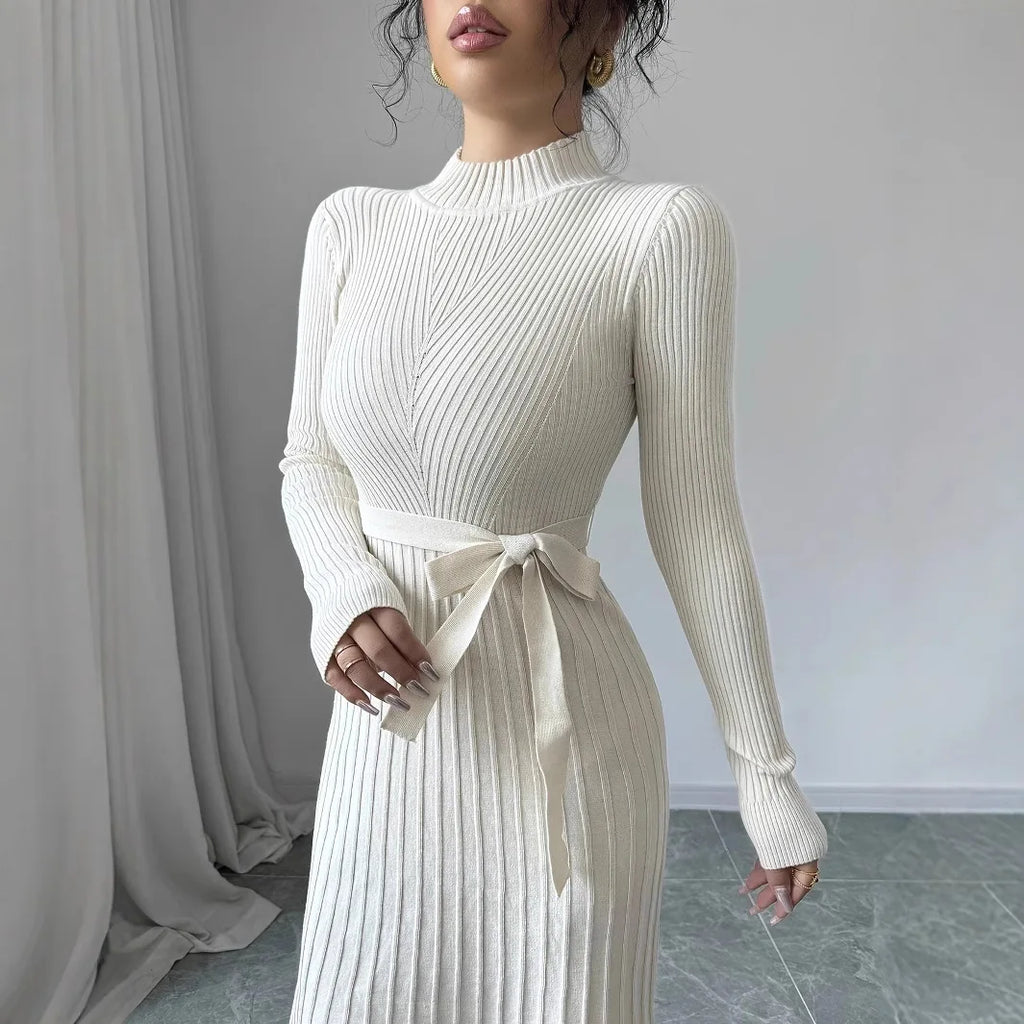 2025 Summer Newest French Style Colorblock Geometric Pattern Lady Casual Knits Slips A-line Long Dress Women