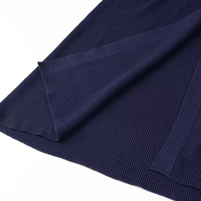 TAOP&ZA Women's Clothing 2024 Summer New European and American Style Fashion Slim Simple Single-breasted Knitted Dress